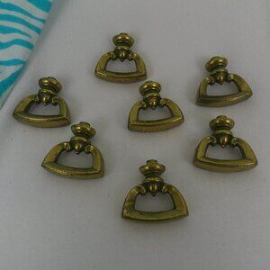 1994 Brass Tone Furniture Mock Key Cabinet Pulls - set of 7